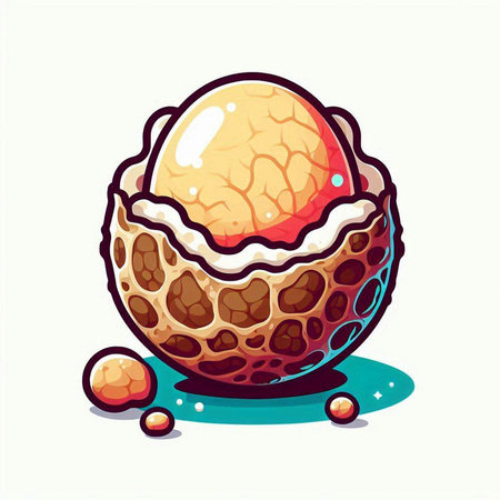 Illustration of easter egg in a nest. Vector illustration.のイラスト素材