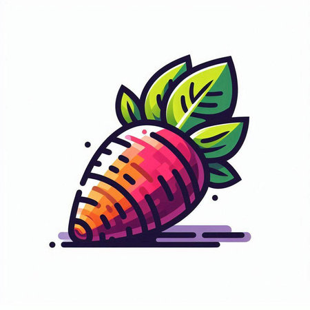 Vector illustration of radish. Isolated on a white background.のイラスト素材