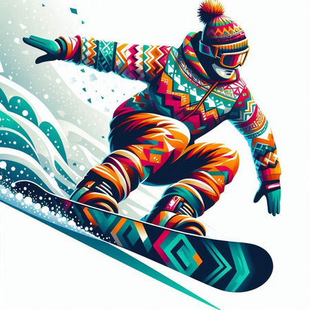 Snowboarder. Vector illustration for your design. Eps 10.のイラスト素材
