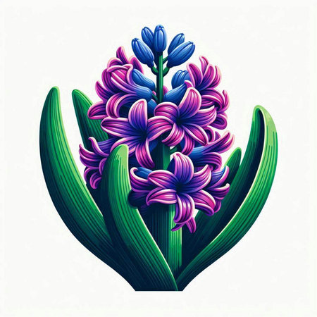 Blue hyacinth flowers on white background. Vector illustration for your designのイラスト素材