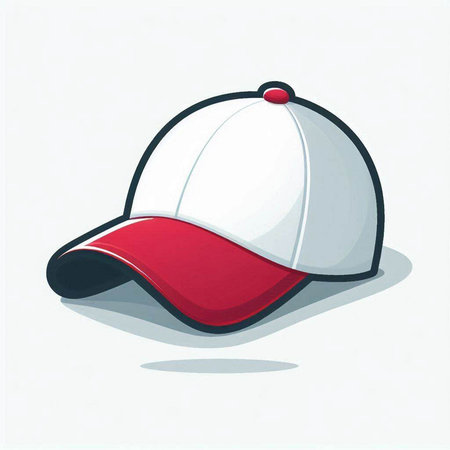 Baseball cap on a white background. Vector illustration in cartoon style.のイラスト素材