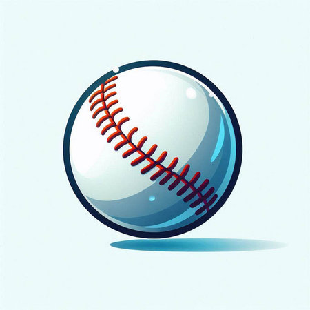 Baseball ball on blue background. Vector illustration. Eps 10.のイラスト素材