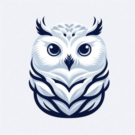 Owl head vector illustration. Cute owl on white background.のイラスト素材