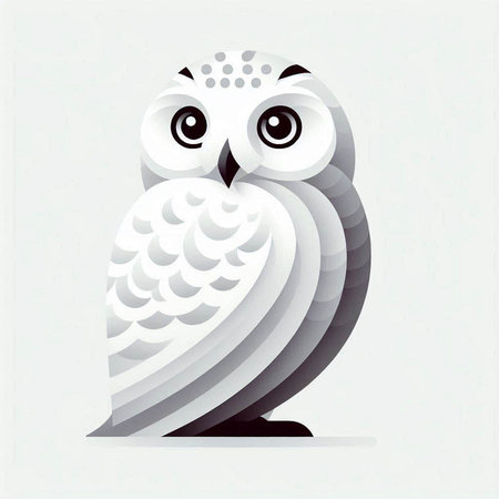 Owl on a white background. Vector illustration. Eps 10.のイラスト素材