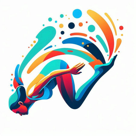 abstract colorful human silhouette on white background, vector art illustration.のイラスト素材