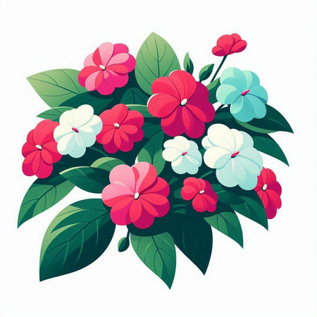 Vector illustration of a bouquet of flowers on a white background.のイラスト素材
