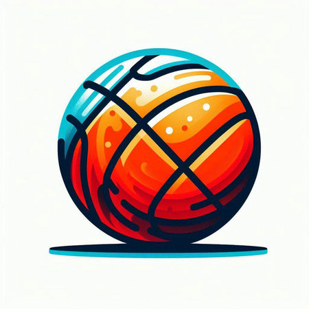 Colorful volleyball ball on white background. Vector illustration of sport equipment.のイラスト素材