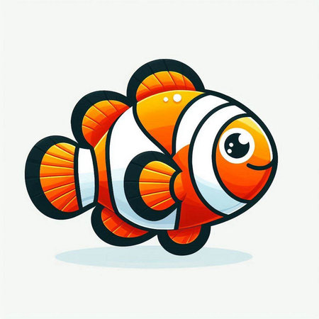 Cartoon clown fish isolated on white background. Vector illustration for your designのイラスト素材