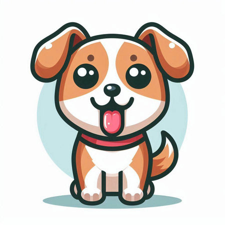 Cute dog vector illustration. Cute cartoon dog with tongue out.のイラスト素材
