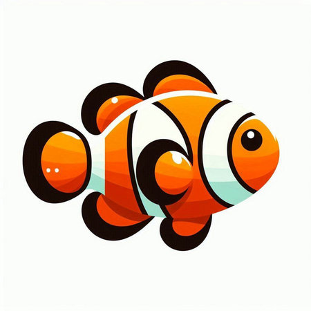 Clown fish icon. Vector illustration. Colorful design element.のイラスト素材
