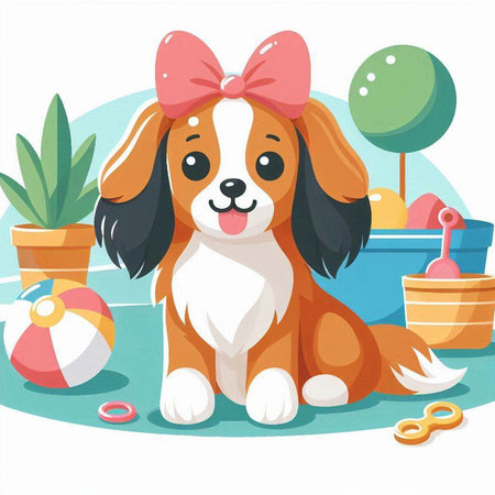 Cartoon Illustration of Cute Puppy Dachshundのイラスト素材