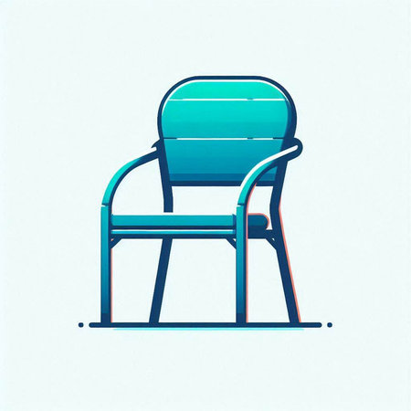 Illustration of a blue chair on a white background, vector illustrationのイラスト素材