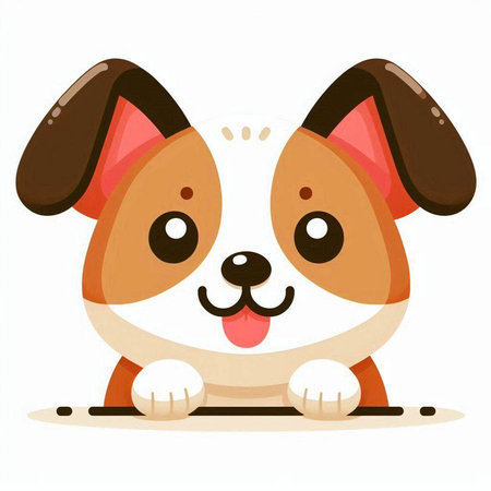 Cute dog vector illustration isolated on white background. Funny cartoon dog.のイラスト素材