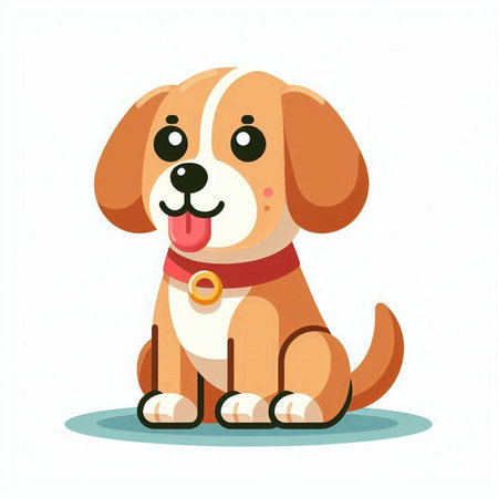Cute cartoon dog. Vector illustration isolated on a white background.のイラスト素材