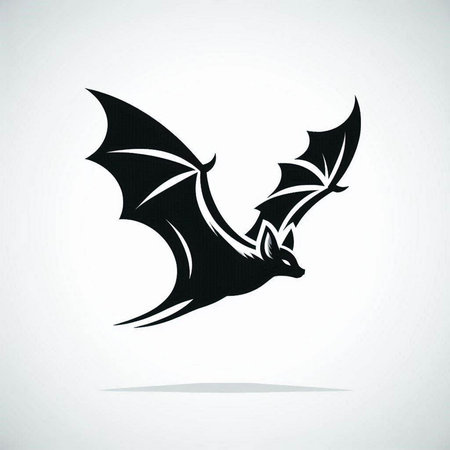 Bat icon with shadow on white background. Vector illustration. Eps 10.のイラスト素材
