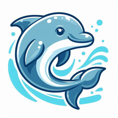 dolphin on a white background, vector illustration, eps10のイラスト素材
