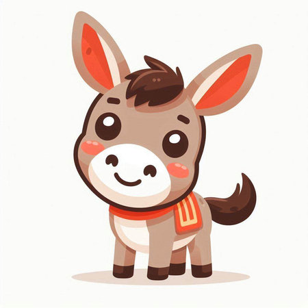 Donkey. Vector illustration. Cute cartoon character for kids.のイラスト素材