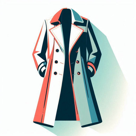 Stylish coat. Fashionable coat. Fashionable coat. Vector illustrationのイラスト素材