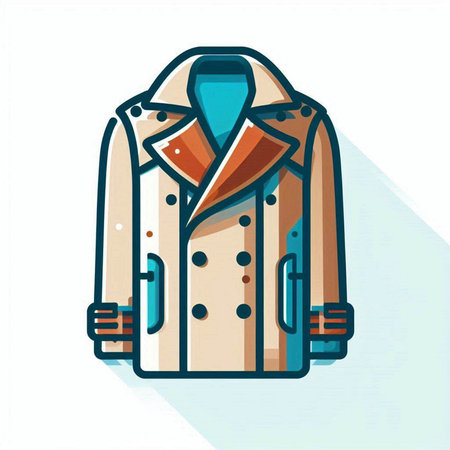 Woolen coat icon. Flat illustration of woolen coat icon for web designのイラスト素材