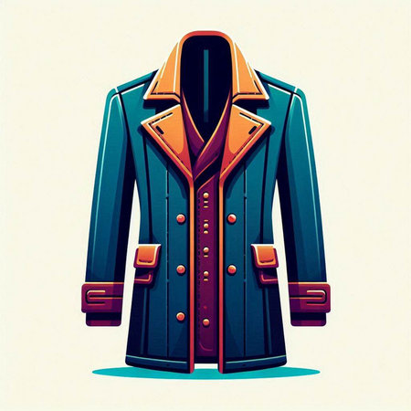 Men's coat on a white background. Vector illustration in retro style.のイラスト素材