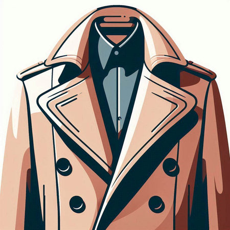 Vector illustration of a man's coat on a white background in retro styleのイラスト素材