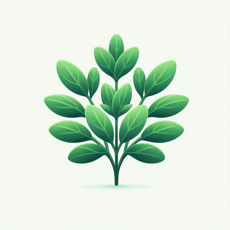 Green leaves icon isolated on white background. Vector illustration. Eps 10.のイラスト素材