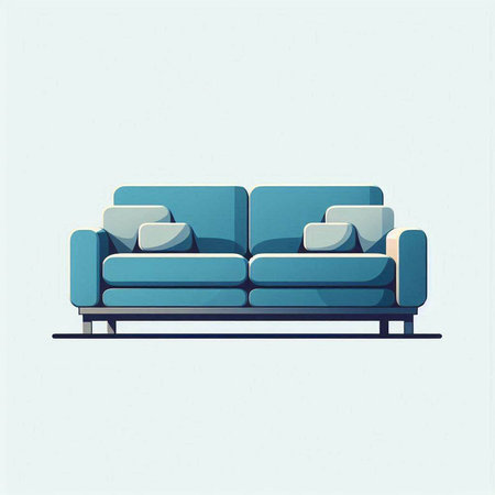 Modern sofa in flat style. Vector illustration of sofa in flat style.のイラスト素材