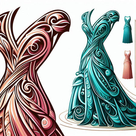 Wedding dress design element. Vector illustration for your design.のイラスト素材