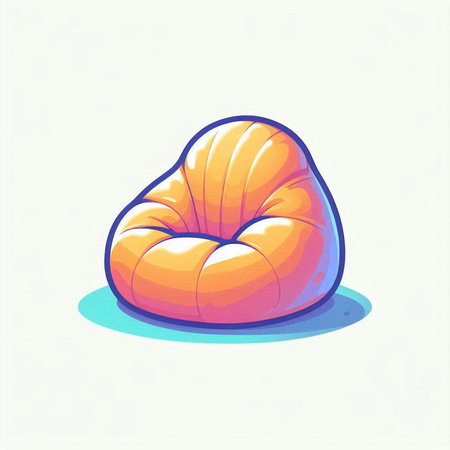 Illustration of a cute beanbag isolated on a white background.のイラスト素材