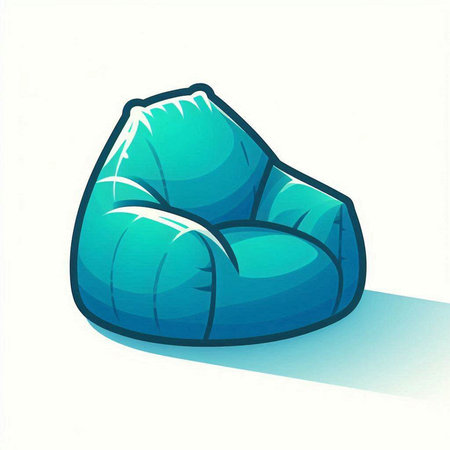 Illustration of a blue armchair isolated on a white background.のイラスト素材