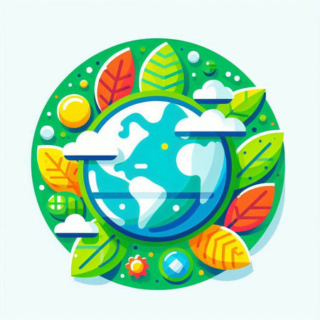 Ecology concept, save the planet. Vector illustration in flat styleのイラスト素材