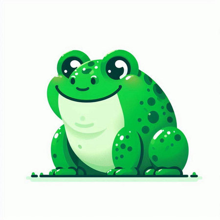 Cute cartoon frog isolated on a white background. Vector illustration.のイラスト素材