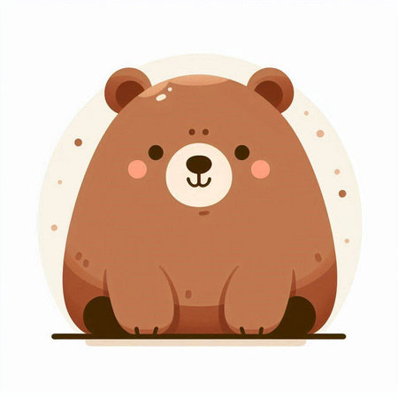 Cute cartoon bear. Vector illustration isolated on a white background.のイラスト素材
