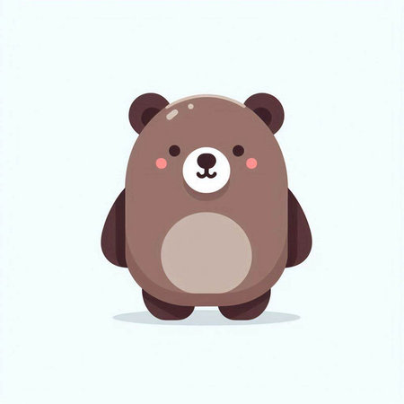 Cute cartoon bear. Vector illustration isolated on a white background.のイラスト素材