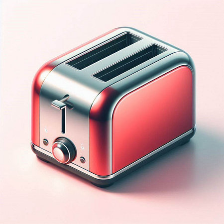 Toaster on a white background. 3D illustration. Vintage style.のイラスト素材