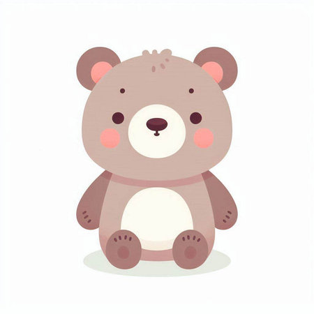 Cute cartoon bear isolated on a white background. Vector illustration.のイラスト素材