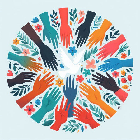 International Day of Peace. Vector illustration in flat style. International Day of Peace.のイラスト素材