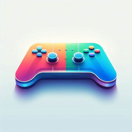 Gamepad on white background. 3d rendering. Computer digital drawing.のイラスト素材
