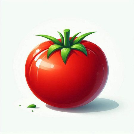 Vector illustration of a tomato on a white background. Vector illustration.のイラスト素材