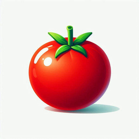 Tomato on a white background. Vector illustration. Eps 10.のイラスト素材
