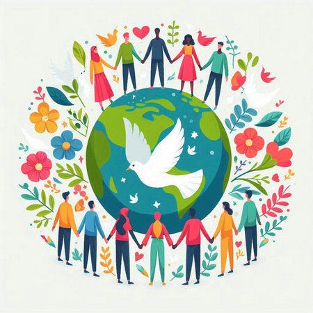 International Day of Peace. International Day of Peace concept. Vector illustrationのイラスト素材