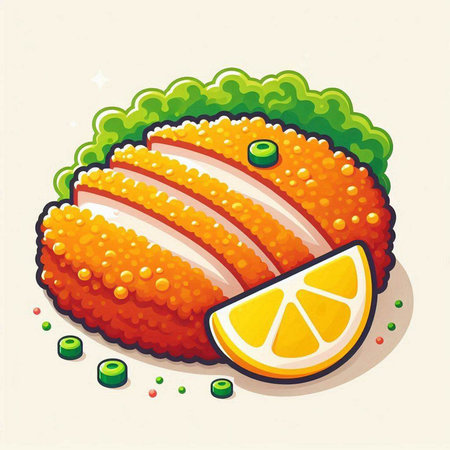 Illustration of a slice of orange and a slice of lemon.のイラスト素材