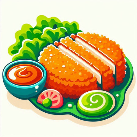 Illustration of a sushi roll on a plate with chopsticks.のイラスト素材