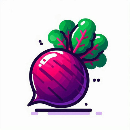 Beetroot and speech bubble. Vector illustration in flat style.のイラスト素材