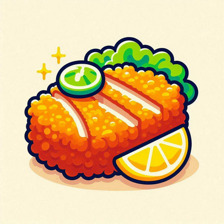 Illustration of orange sushi roll with slice of orange on the topのイラスト素材