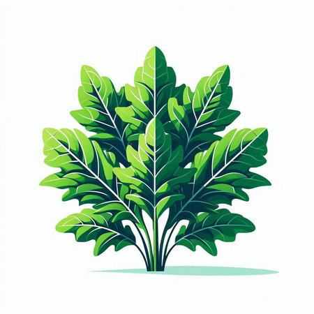 Green leaves on a white background. Vector illustration. Eps 10.のイラスト素材
