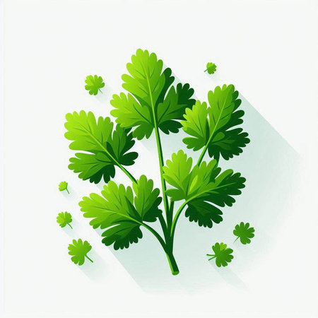 parsley on a white background, vector illustration, eps10のイラスト素材