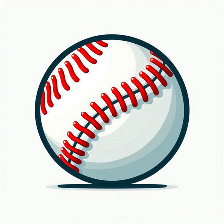 Baseball ball isolated on white background. Vector illustration in cartoon style.のイラスト素材
