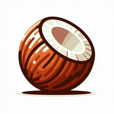 Coconut fruit icon isolated on white background. Vector illustration.のイラスト素材