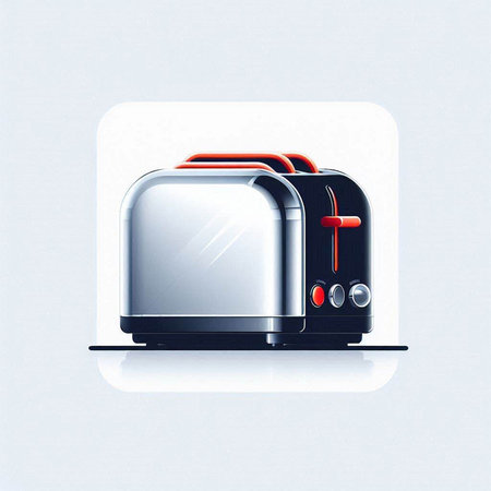 Toaster on a white background. Vector illustration. Eps 10.のイラスト素材